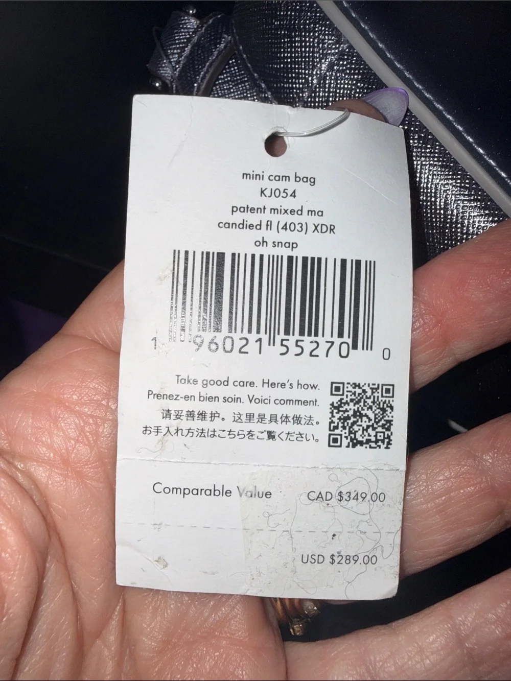 kate spade NWT lavender mini camera bag